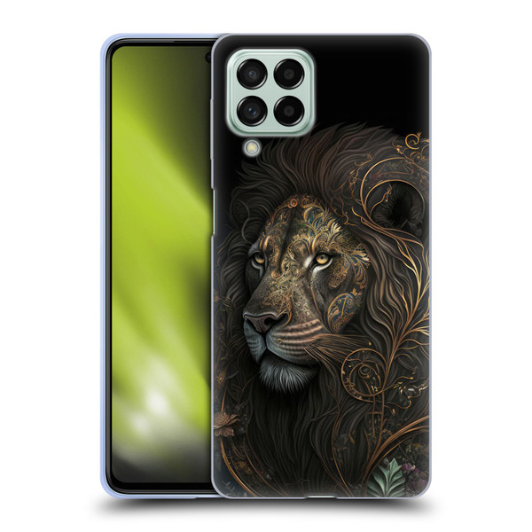 Spacescapes Floral Lions Golden Bloom Soft Gel Case for Samsung Galaxy M53 (2022)