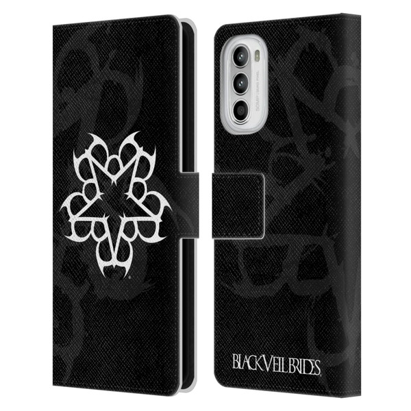 Black Veil Brides Band Art Logo Leather Book Wallet Case Cover For Motorola Moto G52