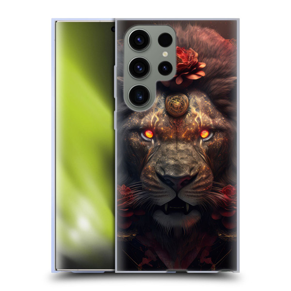 Spacescapes Floral Lions Crimson Pride Soft Gel Case for Samsung Galaxy S23 Ultra 5G