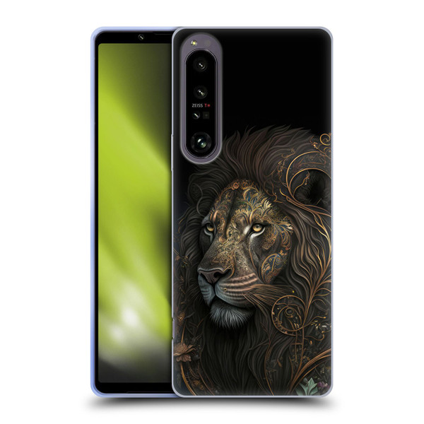 Spacescapes Floral Lions Golden Bloom Soft Gel Case for Sony Xperia 1 IV