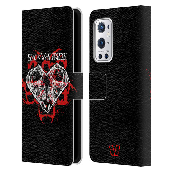 Black Veil Brides Band Art Skull Heart Leather Book Wallet Case Cover For OnePlus 9 Pro
