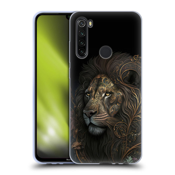 Spacescapes Floral Lions Golden Bloom Soft Gel Case for Xiaomi Redmi Note 8T