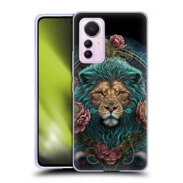 Spacescapes Floral Lions Aqua Mane Soft Gel Case for Xiaomi 12 Lite