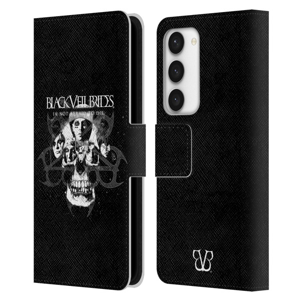 Black Veil Brides Band Art Skull Faces Leather Book Wallet Case Cover For Samsung Galaxy S23 5G