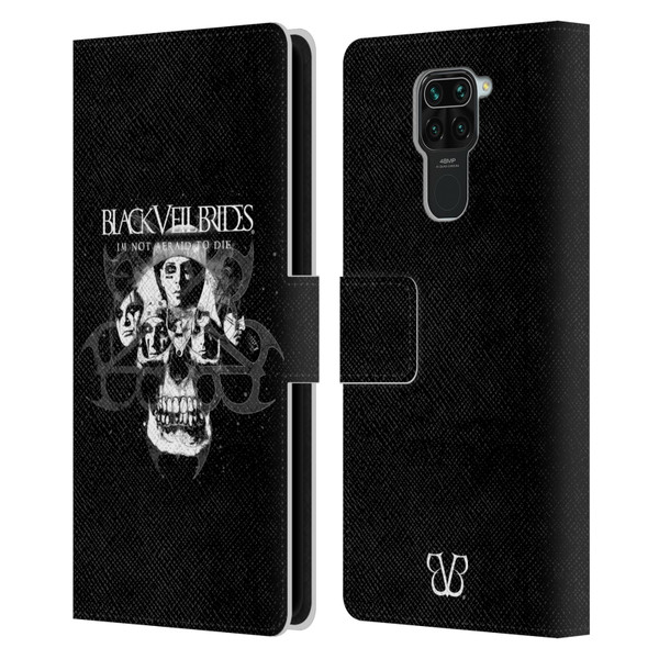 Black Veil Brides Band Art Skull Faces Leather Book Wallet Case Cover For Xiaomi Redmi Note 9 / Redmi 10X 4G