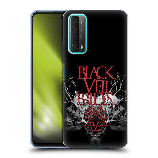 Black Veil Brides Band Art Skull Branches Soft Gel Case for Huawei P Smart (2021)