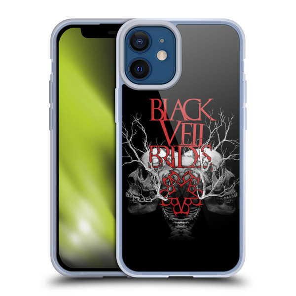Black Veil Brides Band Art Skull Branches Soft Gel Case for Apple iPhone 12 Mini