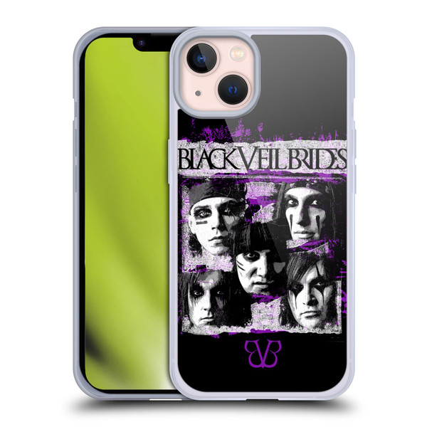 Black Veil Brides Band Art Grunge Faces Soft Gel Case for Apple iPhone 13