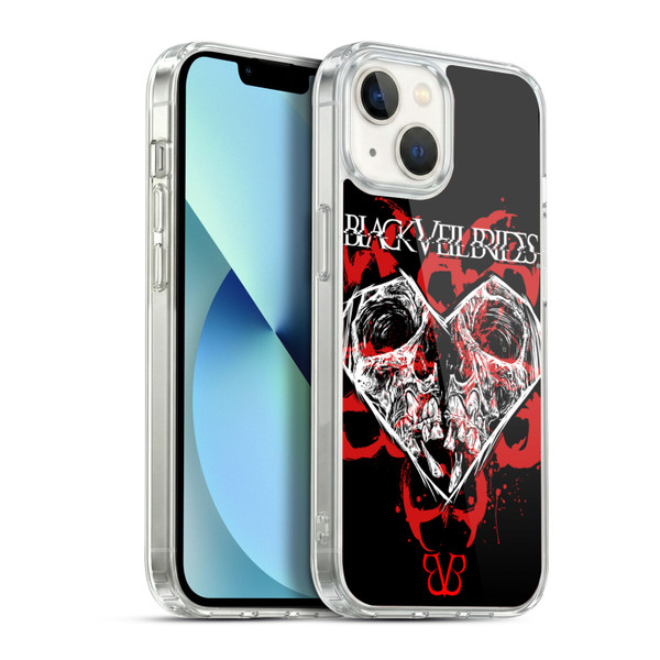 Black Veil Brides Band Art Skull Heart Soft Gel Case for Apple iPhone 13