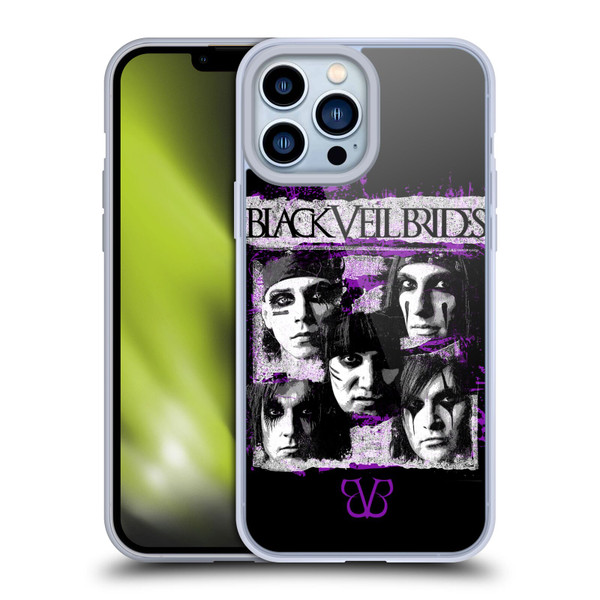 Black Veil Brides Band Art Grunge Faces Soft Gel Case for Apple iPhone 13 Pro Max