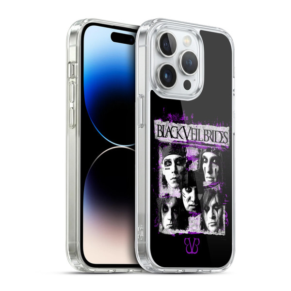 Black Veil Brides Band Art Grunge Faces Soft Gel Case for Apple iPhone 13 Pro & MagSafe