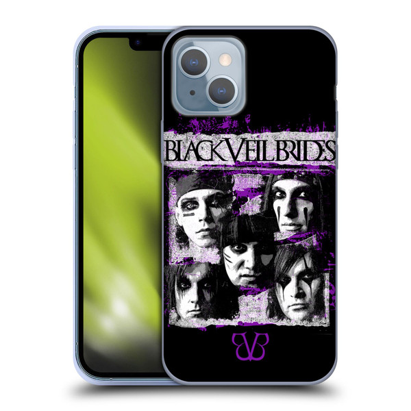 Black Veil Brides Band Art Grunge Faces Soft Gel Case for Apple iPhone 14