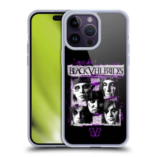 Black Veil Brides Band Art Grunge Faces Soft Gel Case for Apple iPhone 14 Pro Max