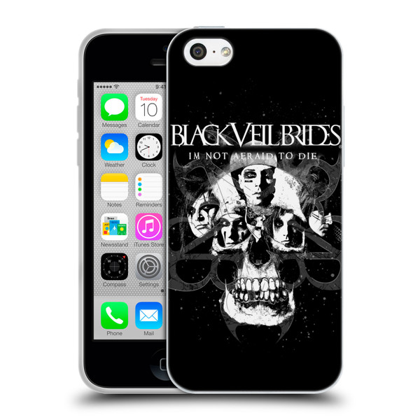 Black Veil Brides Band Art Skull Faces Soft Gel Case for Apple iPhone 5c