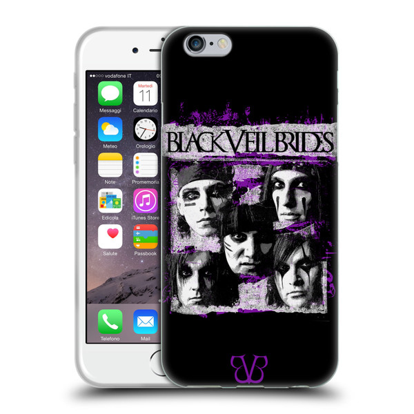 Black Veil Brides Band Art Grunge Faces Soft Gel Case for Apple iPhone 6 / iPhone 6s