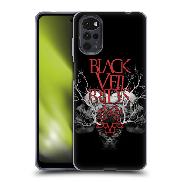 Black Veil Brides Band Art Skull Branches Soft Gel Case for Motorola Moto G22