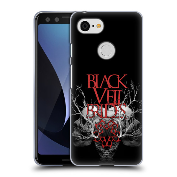 Black Veil Brides Band Art Skull Branches Soft Gel Case for Google Pixel 3