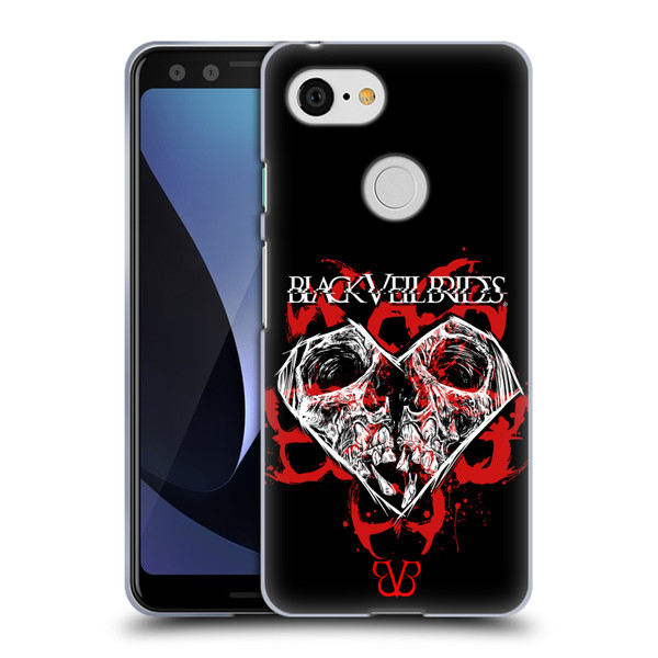 Black Veil Brides Band Art Skull Heart Soft Gel Case for Google Pixel 3
