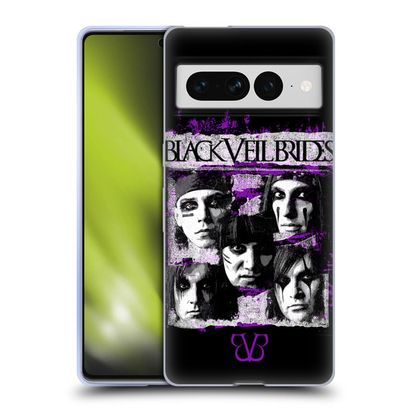 Black Veil Brides Band Art Grunge Faces Soft Gel Case for Google Pixel 7 Pro