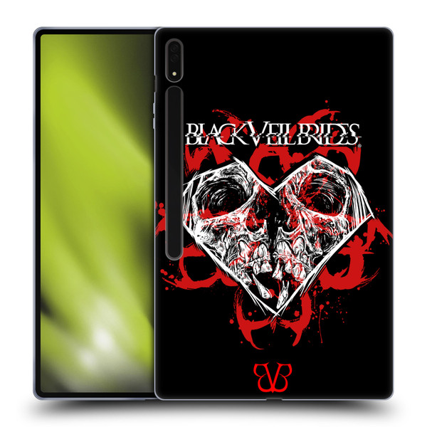 Black Veil Brides Band Art Skull Heart Soft Gel Case for Samsung Galaxy Tab S8 Ultra