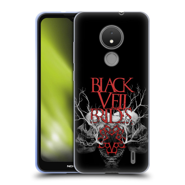 Black Veil Brides Band Art Skull Branches Soft Gel Case for Nokia C21