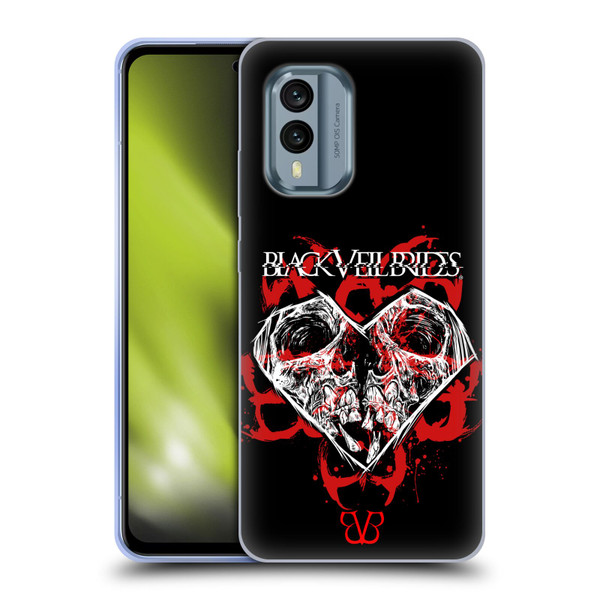 Black Veil Brides Band Art Skull Heart Soft Gel Case for Nokia X30