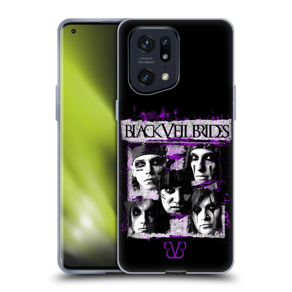 Black Veil Brides Band Art Grunge Faces Soft Gel Case for OPPO Find X5 Pro