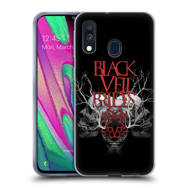 Black Veil Brides Band Art Skull Branches Soft Gel Case for Samsung Galaxy A40 (2019)
