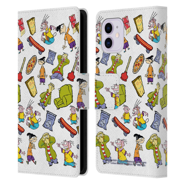 Ed, Edd, n Eddy Graphics Icons Leather Book Wallet Case Cover For Apple iPhone 11