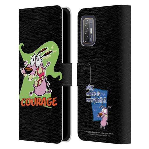Courage The Cowardly Dog Graphics Character Art Leather Book Wallet Case Cover For HTC Desire 21 Pro 5G