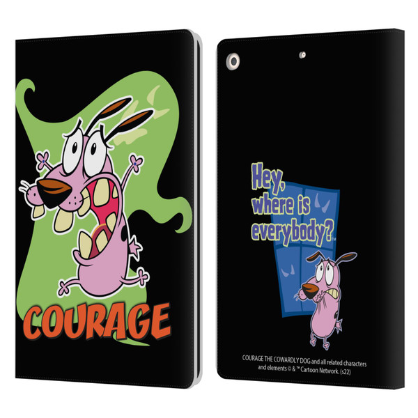 Courage The Cowardly Dog Graphics Character Art Leather Book Wallet Case Cover For Apple iPad 10.2 2019/2020/2021