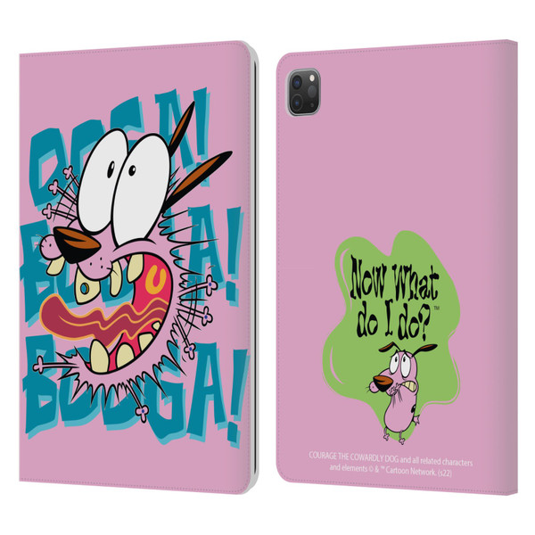 Courage The Cowardly Dog Graphics Spooked Leather Book Wallet Case Cover For Apple iPad Pro 11 2020 / 2021 / 2022