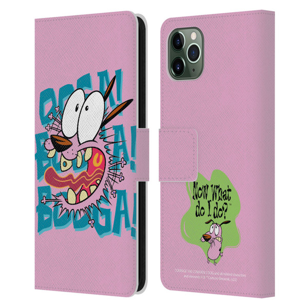 Courage The Cowardly Dog Graphics Spooked Leather Book Wallet Case Cover For Apple iPhone 11 Pro Max