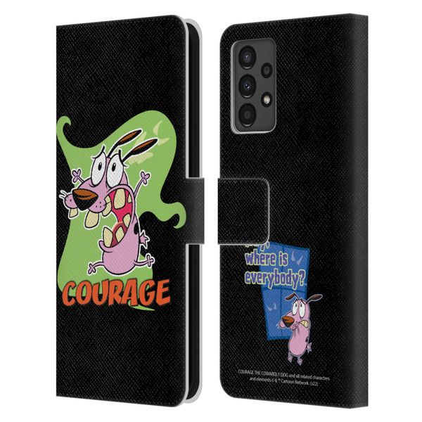Courage The Cowardly Dog Graphics Character Art Leather Book Wallet Case Cover For Samsung Galaxy A13 (2022)