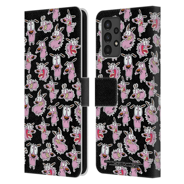 Courage The Cowardly Dog Graphics Pattern Leather Book Wallet Case Cover For Samsung Galaxy A13 (2022)