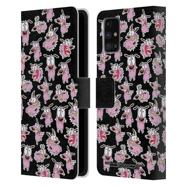 Courage The Cowardly Dog Graphics Pattern Leather Book Wallet Case Cover For Samsung Galaxy M31s (2020)