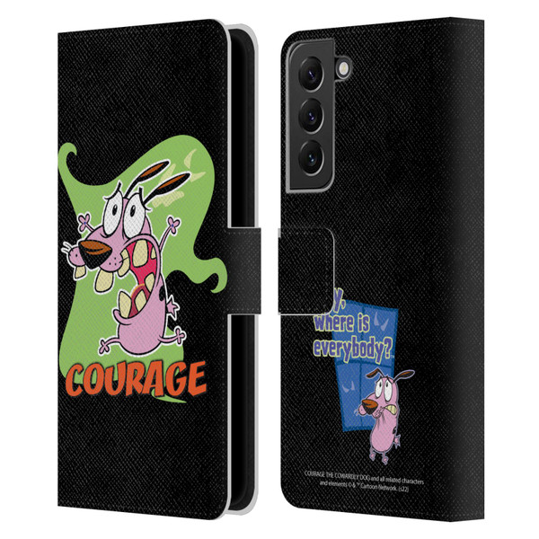 Courage The Cowardly Dog Graphics Character Art Leather Book Wallet Case Cover For Samsung Galaxy S22+ 5G
