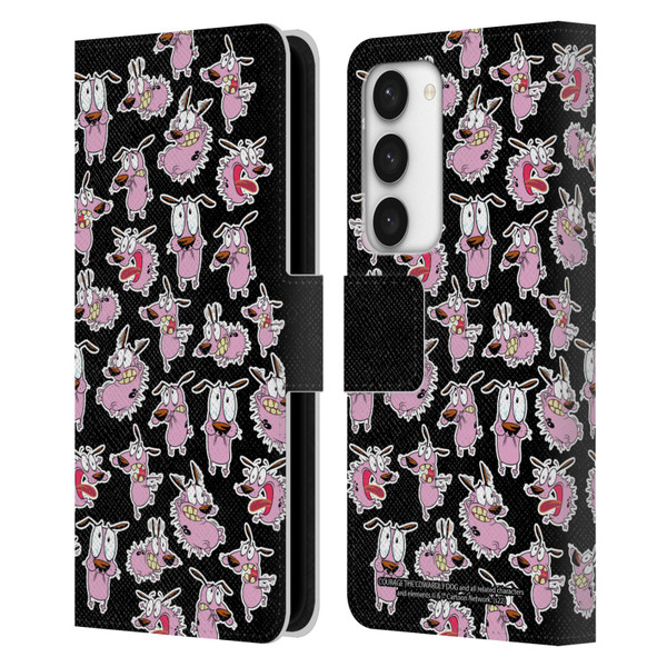 Courage The Cowardly Dog Graphics Pattern Leather Book Wallet Case Cover For Samsung Galaxy S23 5G