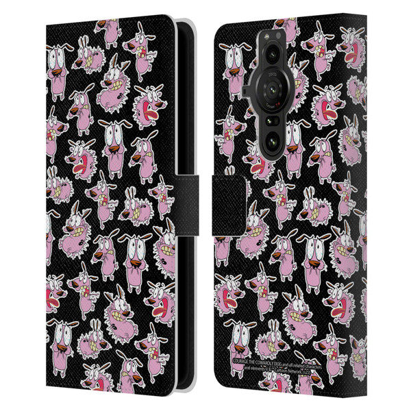 Courage The Cowardly Dog Graphics Pattern Leather Book Wallet Case Cover For Sony Xperia Pro-I