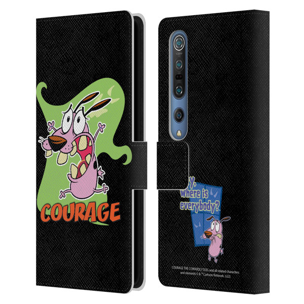 Courage The Cowardly Dog Graphics Character Art Leather Book Wallet Case Cover For Xiaomi Mi 10 5G / Mi 10 Pro 5G