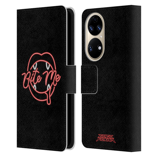 Bebe Rexha Key Art Neon Bite Me Leather Book Wallet Case Cover For Huawei P50