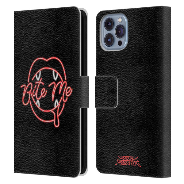 Bebe Rexha Key Art Neon Bite Me Leather Book Wallet Case Cover For Apple iPhone 14