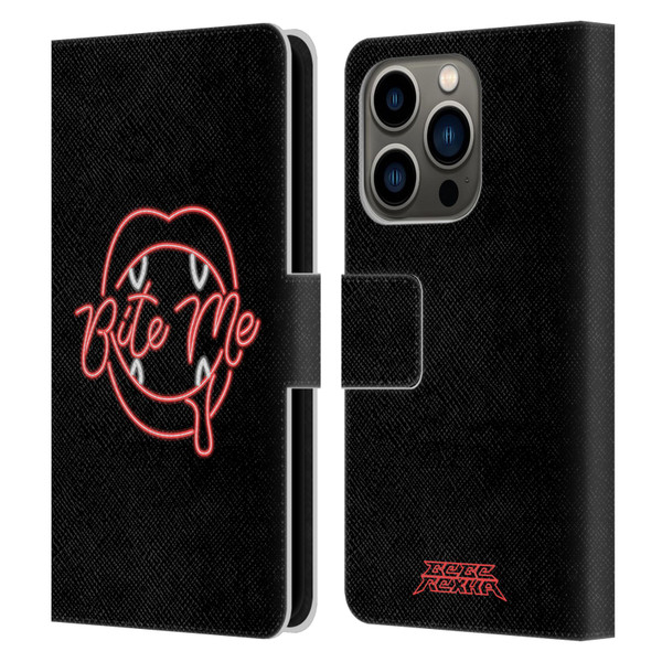 Bebe Rexha Key Art Neon Bite Me Leather Book Wallet Case Cover For Apple iPhone 14 Pro