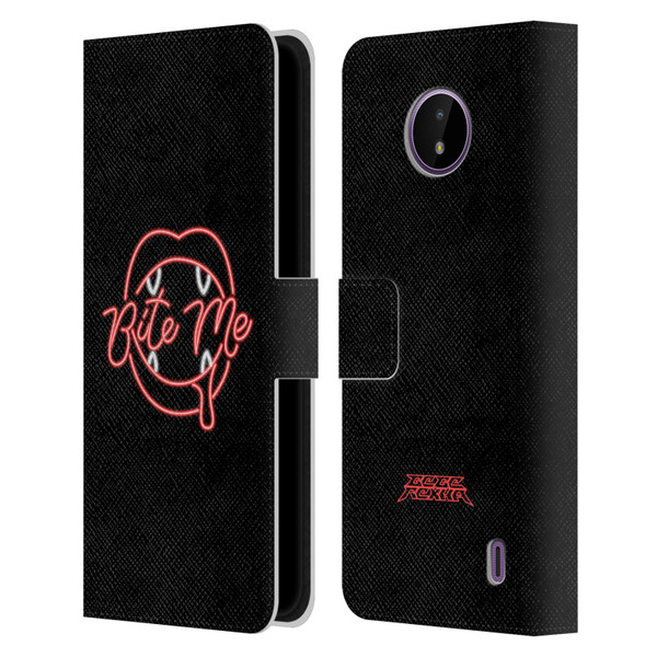 Bebe Rexha Key Art Neon Bite Me Leather Book Wallet Case Cover For Nokia C10 / C20