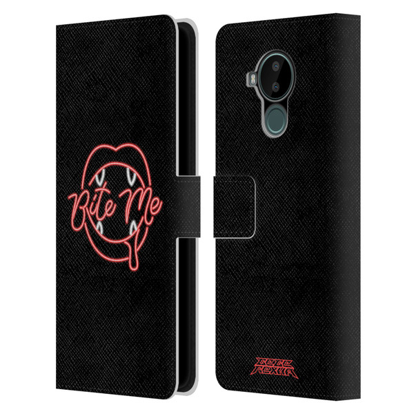 Bebe Rexha Key Art Neon Bite Me Leather Book Wallet Case Cover For Nokia C30
