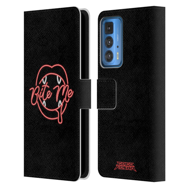 Bebe Rexha Key Art Neon Bite Me Leather Book Wallet Case Cover For Motorola Edge 20 Pro