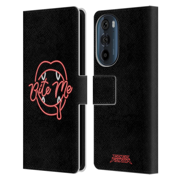 Bebe Rexha Key Art Neon Bite Me Leather Book Wallet Case Cover For Motorola Edge 30