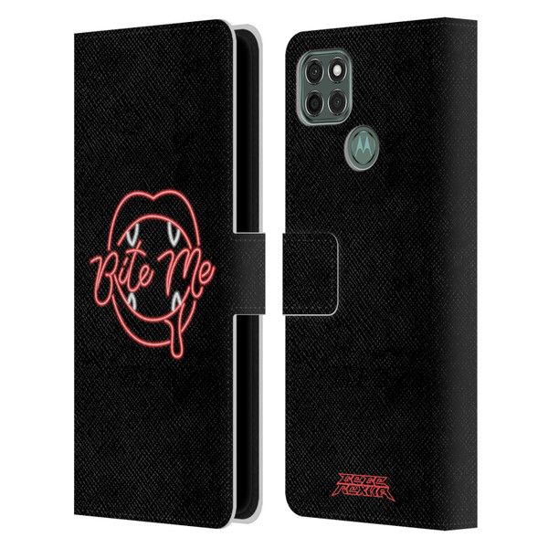 Bebe Rexha Key Art Neon Bite Me Leather Book Wallet Case Cover For Motorola Moto G9 Power