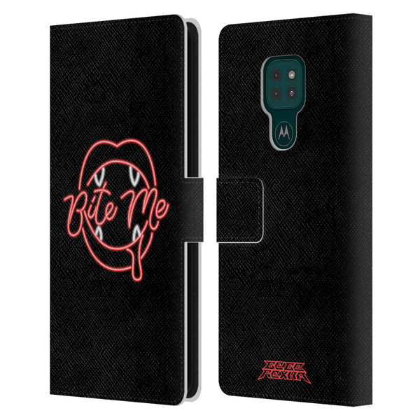 Bebe Rexha Key Art Neon Bite Me Leather Book Wallet Case Cover For Motorola Moto G9 Play