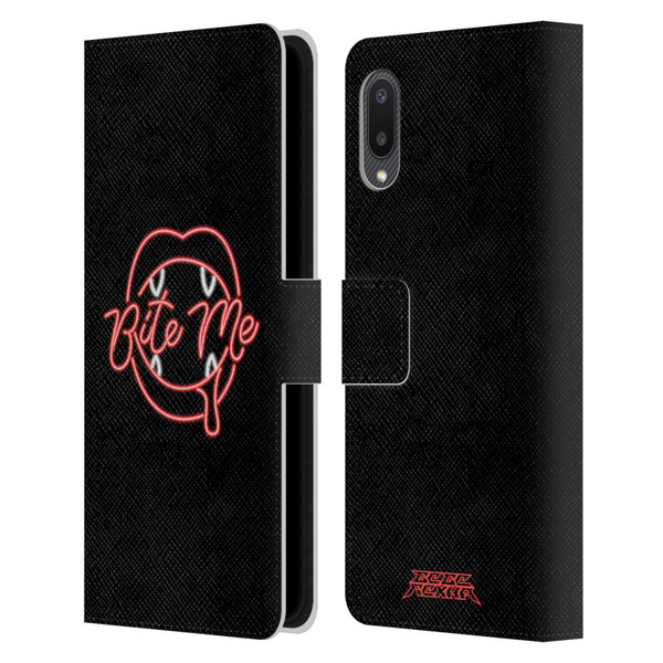 Bebe Rexha Key Art Neon Bite Me Leather Book Wallet Case Cover For Samsung Galaxy A02/M02 (2021)